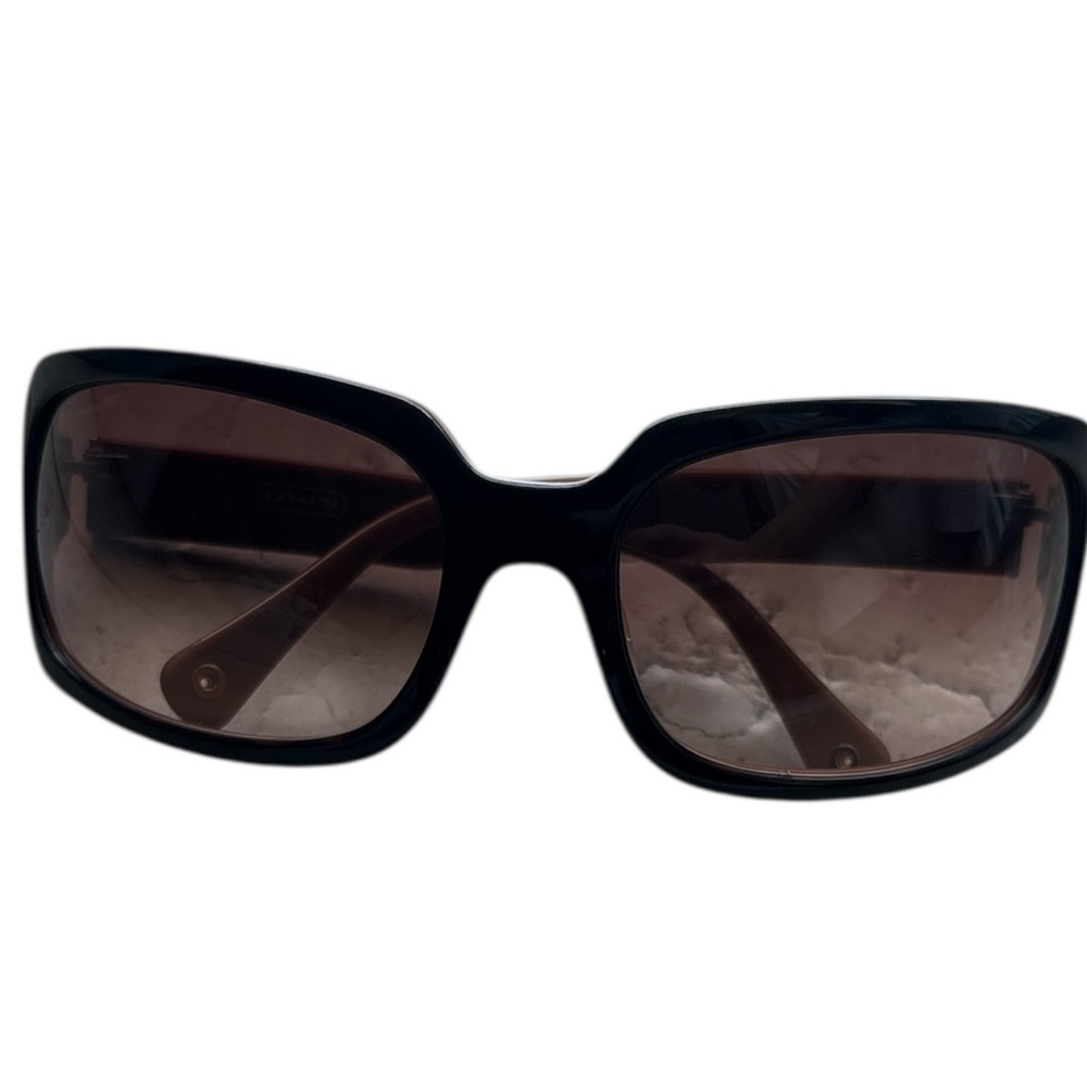 Coach Y2K Sunglasses – Brown Rectangular Frame with Logo Sides - Picture 2 of 7